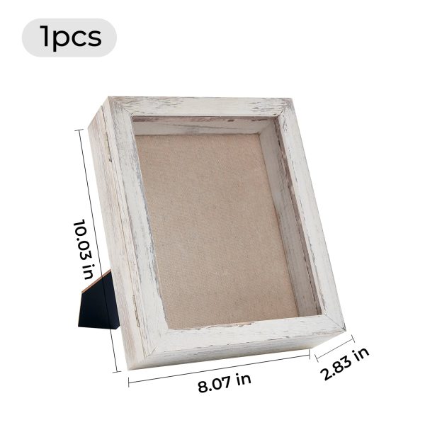Distressed White Magnetic Shadow Box Frame with Linen Back Fashion - Image 3