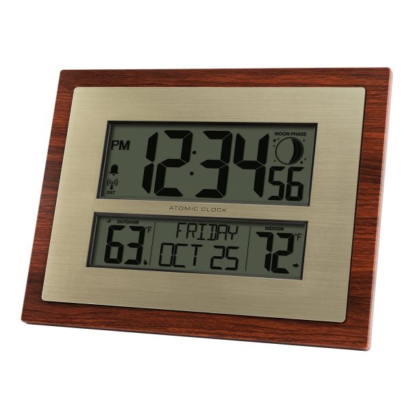 W86111V2 Atomic Digital Wall Clock with Moon Phase For Sale - Image 2