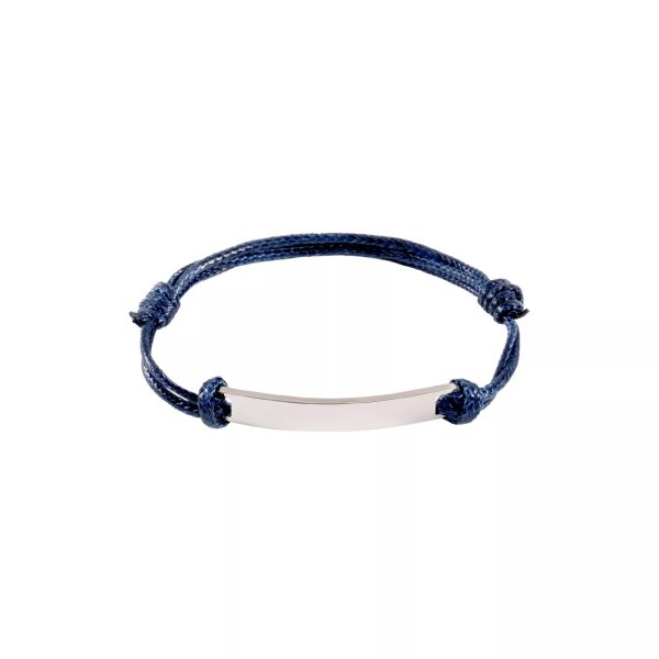 Silver Rectangular Tag Cord Bracelet (3pcs) Cheap