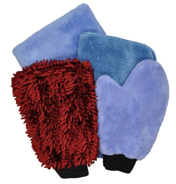 Detailer s Preference® Microfiber Car Wash Kit – 4-piece Set (2 Towels, 2 Mitts) Fashion