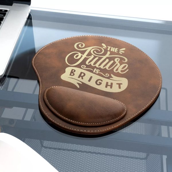 Dark Brown to Gold Laserable PU Mouse Pad with Wrist Support on Sale - Image 2