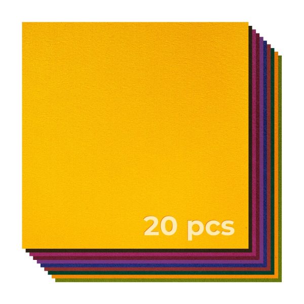 1 25  10-Color Felt Fabric Squares (20 pcs) Hot on Sale