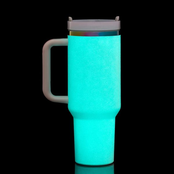 Pink to Iridescent Glow in the Dark Stainless Steel Tumbler with Handle (40oz) For Discount