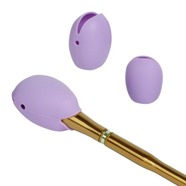 Eurow Luxe Silicone Makeup Brush Cover for Seamless Protection and Storage, 3-Pack, Purple For Sale