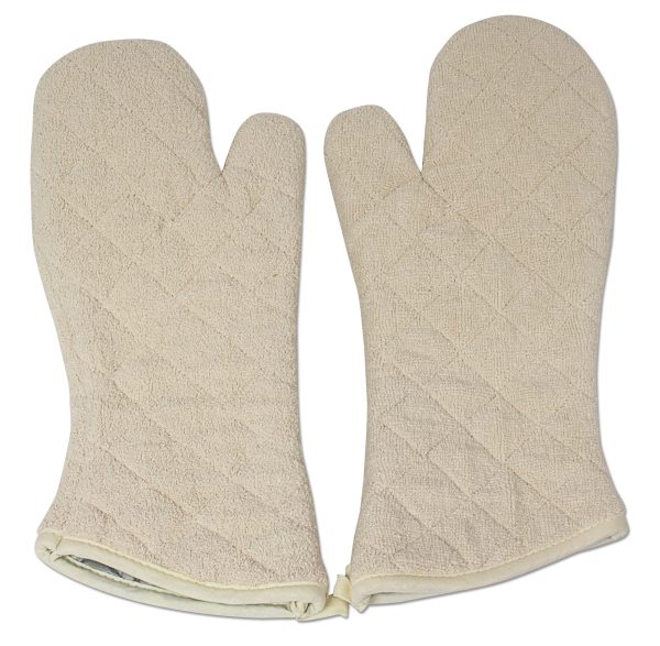 Nouvelle Legende® Commercial-Grade Cream Terry Cloth Oven Mitts – 2-pack Hot on Sale