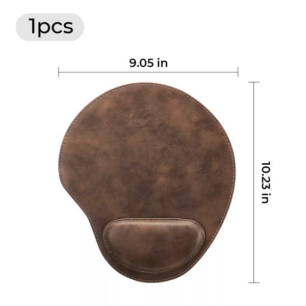 Dark Brown to Gold Laserable PU Mouse Pad with Wrist Support on Sale - Image 3