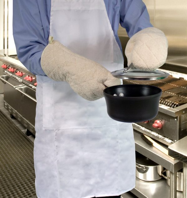 Nouvelle Legende® Commercial-Grade Cream Terry Cloth Oven Mitts – 2-pack Hot on Sale - Image 4