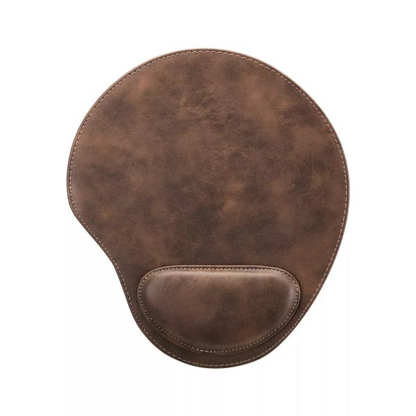 Dark Brown to Gold Laserable PU Mouse Pad with Wrist Support on Sale