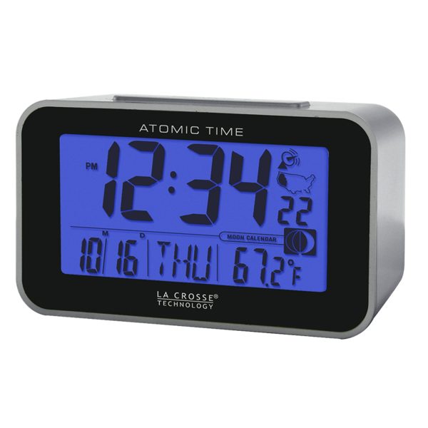 617-1270 Atomic Alarm Clock with Temp and Moon Phase For Sale - Image 2