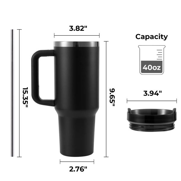 Deep Blue to Gold Stainless Steel Tumbler with Removable Handle (40oz) Sale - Image 4