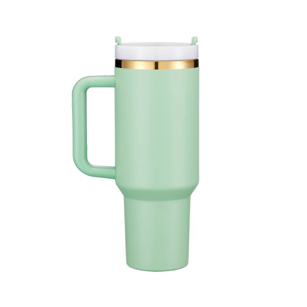 Green to Gold Stainless Steel Tumbler with Removable Handle (40oz) For Sale