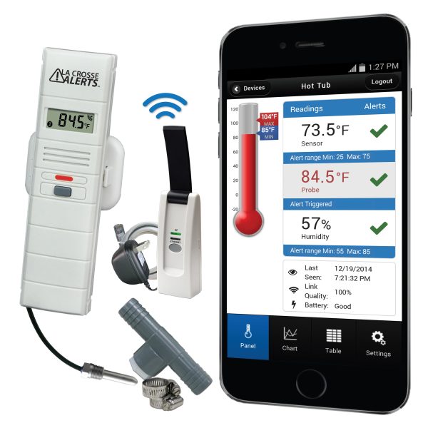 Temp Humidity Monitor and Alert System with Threaded Wet Temp Probe and Tee Adapter Kit Cheap - Image 2