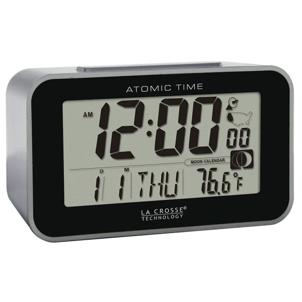 617-1270 Atomic Alarm Clock with Temp and Moon Phase For Sale - Image 3