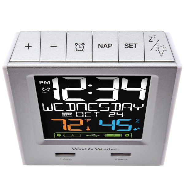 WW85760 Alarm Clock Charging Station with Two USB Charging Ports Online Hot Sale - Image 3