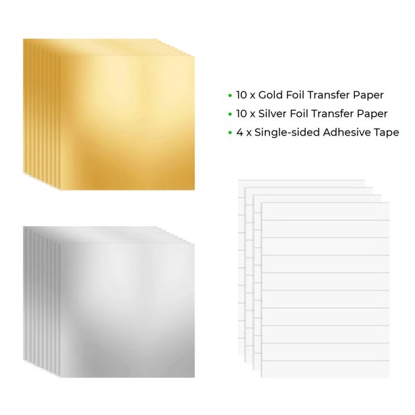 Gold and Silver Foil Transfer Paper (20pcs) Sale - Image 3