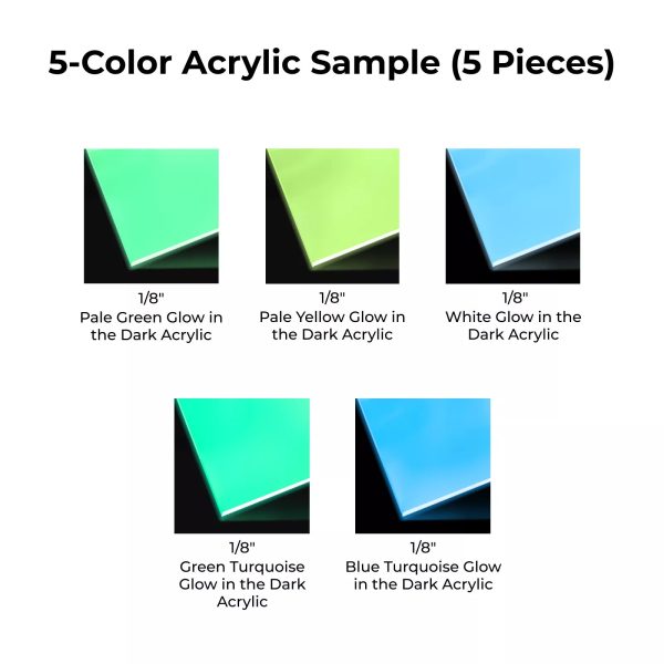 1 8  Glow in the Dark Acrylic Sample Set (5pcs) Online now - Image 4